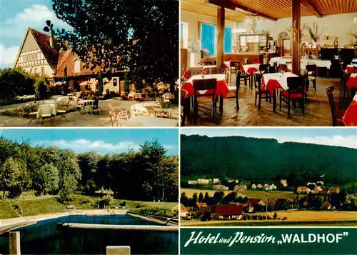 AK / Ansichtskarte 73896523 Unsen_Suentel_Hameln Hotel Pension Waldhof Gastraum Ortsansicht 