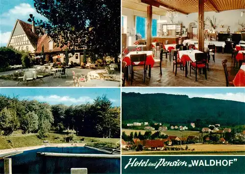 AK / Ansichtskarte 73896524 Unsen_Suentel_Hameln Hotel Pension Waldhof Gastraum Ortsansicht 