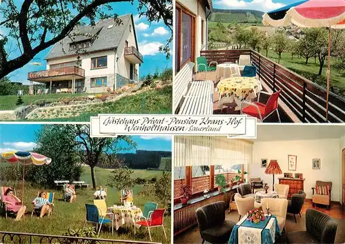 AK / Ansichtskarte 73896563 Wenholthausen Gaestehaus Pension Krans-Hof Aufenthaltsraum Garten Wenholthausen