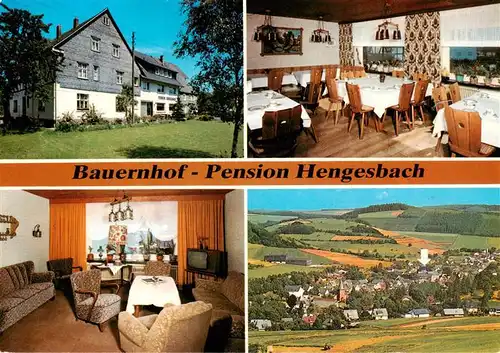 AK / Ansichtskarte 73896564 Wenholthausen Bauernhof Pension Hengesbach Gastraum Fernsehzimmer Panorama Wenholthausen