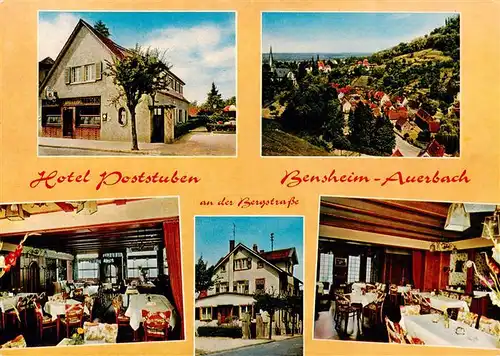 AK / Ansichtskarte 73896588 Auerbach_Bergstrasse Hotel Poststuben Restaurant Ortspanorama Auerbach_Bergstrasse