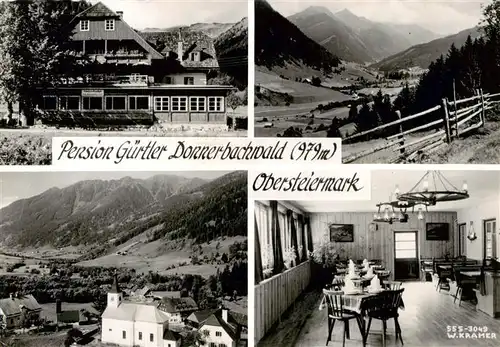 AK / Ansichtskarte 73896628 Donnersbachwald Pension Guertler Gastraum Panorama Donnersbachwald