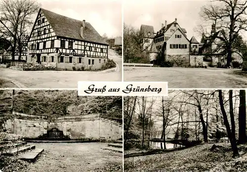 AK / Ansichtskarte  Gruensberg_Altdorf_Nuernberg Ausflugsziel Gasthaus Rotes Ross Gastraum Gedenkstaette Waldpartie 