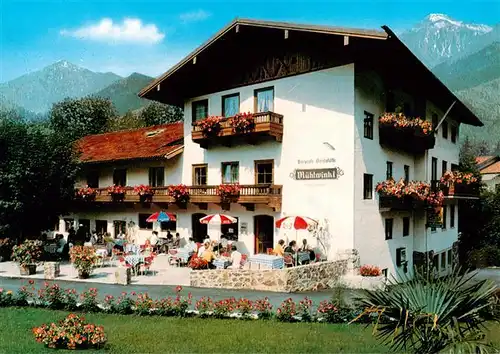 AK / Ansichtskarte 73896667 Staudach_Oberbayern Bergcafe Gaststaette Muehlwinkl Terrasse Staudach Oberbayern
