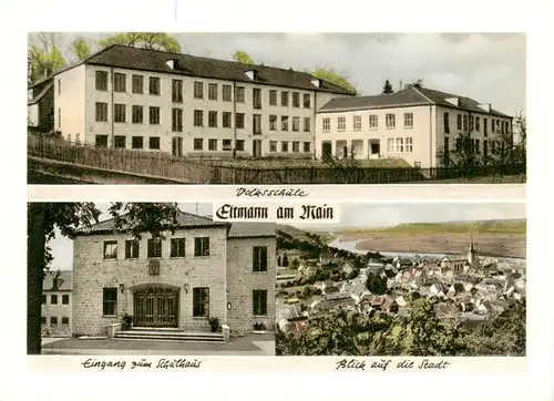 AK / Ansichtskarte  Eltmann Volksschule Eingang zum Schulhaus Stadtblick Eltmann