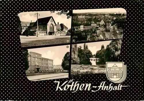 AK / Ansichtskarte 73896717 Koethen_Anhalt Bahnhof Ingenieurschule Chemie Am Hubertusteich Hallesche Strasse Koethen Anhalt