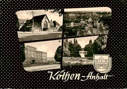 AK / Ansichtskarte  Koethen_Anhalt Bahnhof Ingenieurschule Chemie Am Hubertusteich Hallesche Strasse Koethen Anhalt