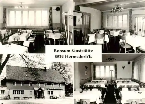 AK / Ansichtskarte  Hermsdorf_Erzgebirge Konsum Gaststaette Gastraeume Hermsdorf Erzgebirge