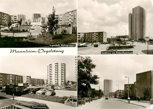 AK / Ansichtskarte  Vogelstang Wohngruppen Hochhaus am Einkaufszentrum Pommernweg Strassenpartie Vogelstang