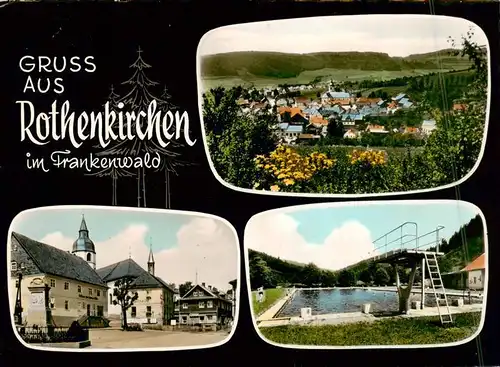 AK / Ansichtskarte  Rothenkirchen_Oberfranken Panorama Ortspartie Schwimmbad Rothenkirchen Oberfranken