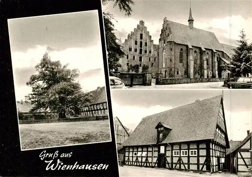 AK / Ansichtskarte 73896822 Wienhausen Bauernhaus Kirche Fachwerkhaus Wienhausen