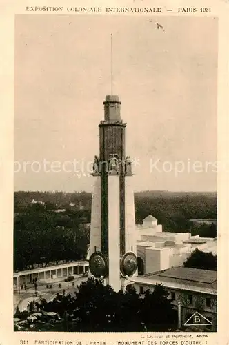 AK / Ansichtskarte  Exposition_Coloniale_Internationale_Paris_1931 Monument des Forces Doutre 