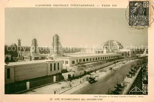 AK / Ansichtskarte 73896855 Exposition_Coloniale_Internationale_Paris_1931 Cite Internationale des Informations 