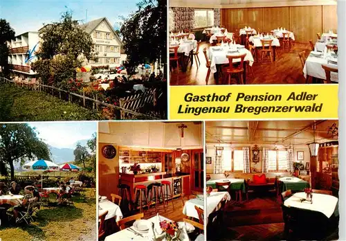 AK / Ansichtskarte  Lingenau_Vorarlberg Gasthof Pension Adler Gastraeume Bar Gartenwirtschaft Lingenau Vorarlberg