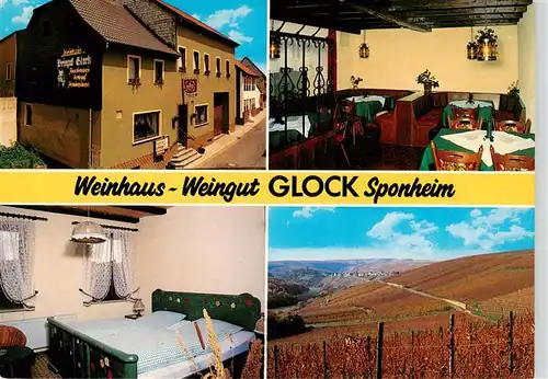 AK / Ansichtskarte 73896933 Sponheim Weinhaus Weingut Glock Gastraum Zimmer Panorama Sponheim