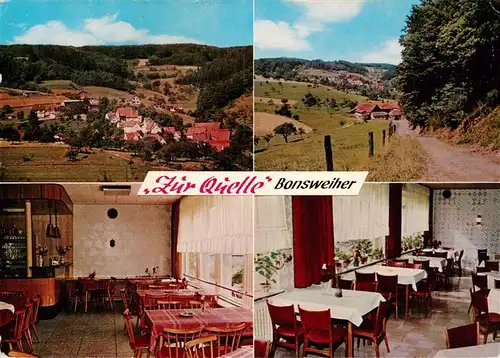 AK / Ansichtskarte 73896943 Bonsweiher Panorama Restaurant Cafe Pension Zur Quelle Gastraeume Bonsweiher