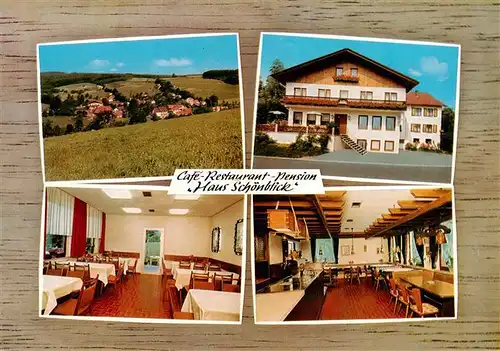 AK / Ansichtskarte 73896945 Guettersbach Panorama Cafe Pension Haus Schoenblick Gastraeme Guettersbach