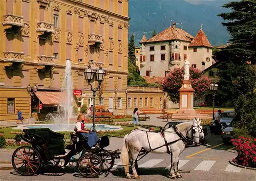 AK / Ansichtskarte  Meran_Merano_IT Stadtrundfahrten mit der Pferdekutsche ab Sandplatz 