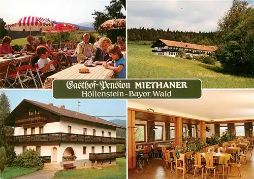 AK / Ansichtskarte 73896972 Hoellenstein_Viechtach Gasthof Pension Miethaner Gastraum Freiterrasse 