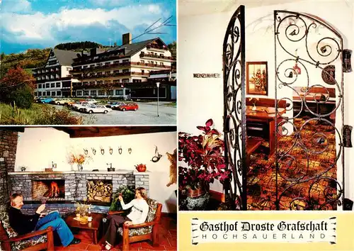 AK / Ansichtskarte  Grafschaft_Sauerland Gasthof Droste Weinzimmer Kaminzimmer Grafschaft_Sauerland