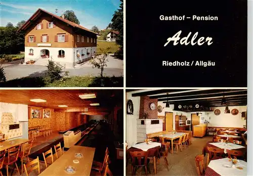 AK / Ansichtskarte 73896982 Riedholz_Allgaeu Gasthof Pension Adler Gaststube Kegelbahn Riedholz Allgaeu