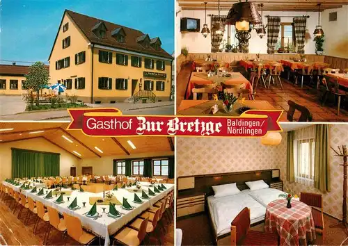 AK / Ansichtskarte 73896985 Noerdlingen Gasthof Zur Bretzge Gastraum Festsaal Zimmer Noerdlingen