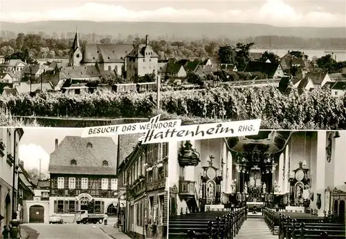 AK / Ansichtskarte 73897005 Hattenheim_Rheingau Kirche Inneres Gasthaus Zum Krug Hattenheim Rheingau