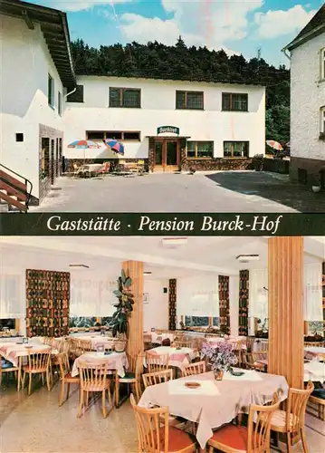 AK / Ansichtskarte  Gemuenden_Taunus Gaststaette Pension Burck Hof Gastraum Gemuenden Taunus