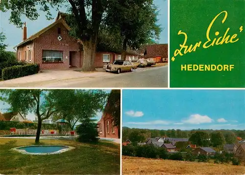 AK / Ansichtskarte 73897043 Hedendorf_Buxtehude Hotel Gasthaus Zur Eiche Freiterrasse Panorama 