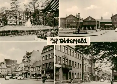 AK / Ansichtskarte  Bitterfeld Binnengarten Bahnhof Walther-Rathenow-Strasse Strasse der Republik Bitterfeld