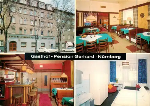 AK / Ansichtskarte 73897110 Nuernberg Gasthof Pension Gerhard Gastraum Bar Zimmer Nuernberg