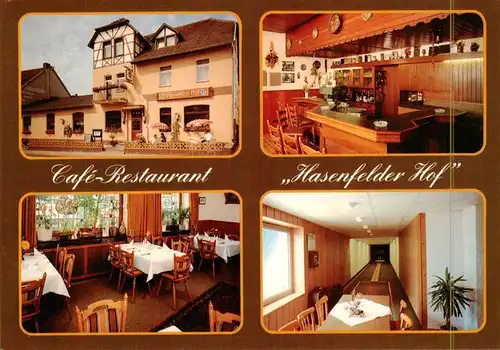 AK / Ansichtskarte 73897124 Hasenfeld_Heimbach Cafe Restaurant Hasenfelder Hof Bar Gastraum Kegelbahn 