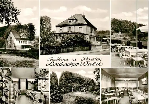 AK / Ansichtskarte 73897144 Laubach_Hessen Gasthaus Pension Laubacher Wald Gastraeume Terrasse Park Laubach Hessen