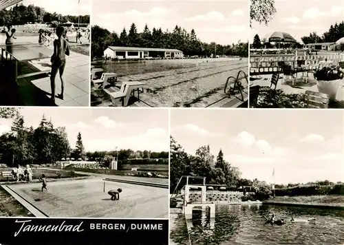 AK / Ansichtskarte 73897151 Bergen_Dumme Tannenbad Tischtennis Schwimmbad Details Bergen Dumme