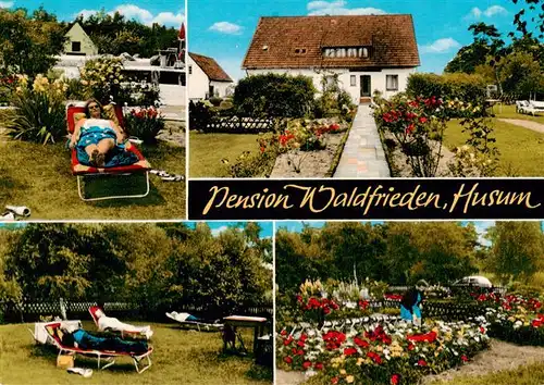 AK / Ansichtskarte  Husum__Nordfriesland Pension Waldfrieden Liegewiese Garten 