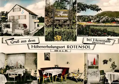 AK / Ansichtskarte  Herrenalb_Bad_Herrenalb Landhaus Anne Dorfansicht Aufenthaltsraum Wintergarten Terrasse 