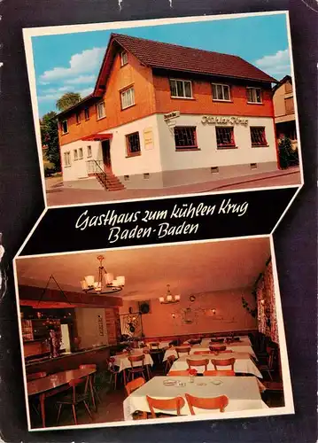 AK / Ansichtskarte  Baden-Baden Gasthaus zum kuehlen Krug Gastraum Baden-Baden