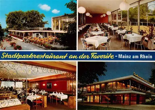 AK / Ansichtskarte  Mainz__Rhein Stadtparkrestaurant an der Favorite Gastraeume Terrasse 