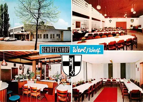 AK / Ansichtskarte  Werl_Westfalen Gaststaette Schuetzenhof Gastraum Tagungsraeume Werl_Westfalen