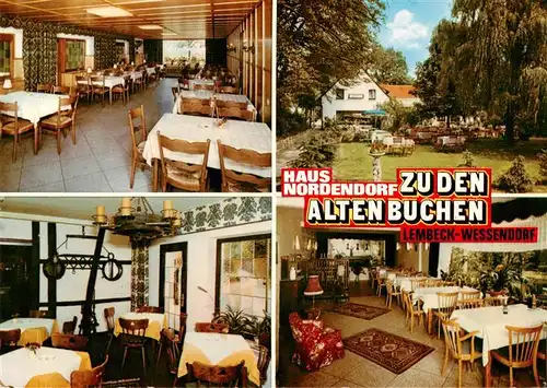 AK / Ansichtskarte 73897193 Wessendorf_Lembeck Haus Nordendorf Zu den Alten Buchen Gastraeume Parkterrasse 
