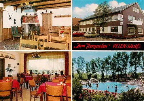 AK / Ansichtskarte 73897196 Velen_Westfalen Hotel Restaurant Zum Tiergarten Gastraeume Schwimmbad 