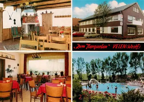 AK / Ansichtskarte  Velen_Westfalen Hotel Restaurant Zum Tiergarten Gastraeume Schwimmbad 