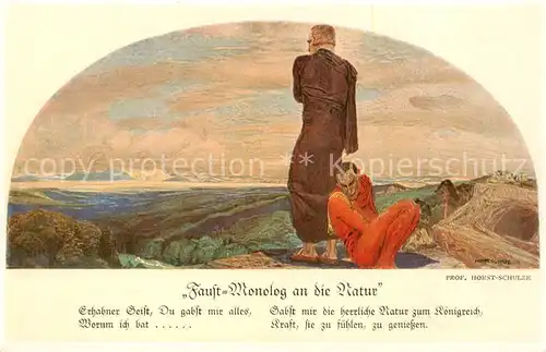 AK / Ansichtskarte  Goethe_Johann_Wolfgang_von Faust Monolog an die Natur Litho 