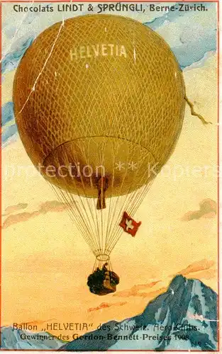 AK / Ansichtskarte  Schokolade_Chocolat Lindt & Spruengli Berne Zuerich Ballon Helvetia 