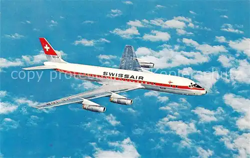 AK / Ansichtskarte  Flugzeuge_Zivil Swisseir Douglas DC-8 