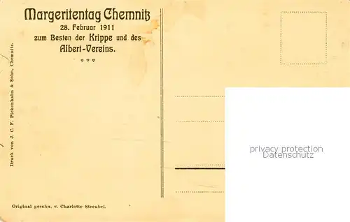 AK / Ansichtskarte  Scherenschnitt_Schattenbildkarte Margeritentag Chemnitz Krippe 