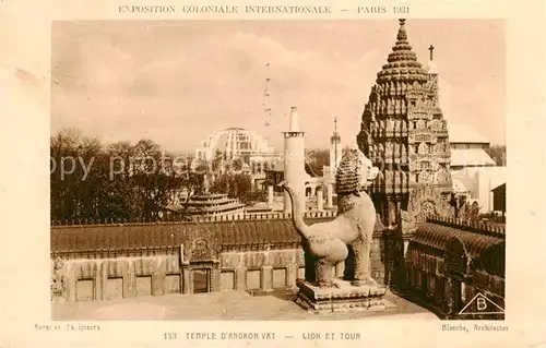 AK / Ansichtskarte  Exposition_Coloniale_Internationale_Paris_1931 Temple Dangkor Vat 