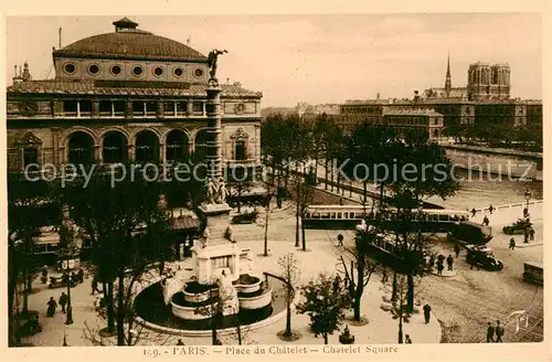 AK / Ansichtskarte  Strassenbahn_Tramway-- Paris Place Chatelet 