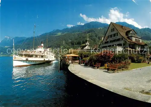 AK / Ansichtskarte  Dampfer_Seitenrad Beckenried DS Stadt Luzern 