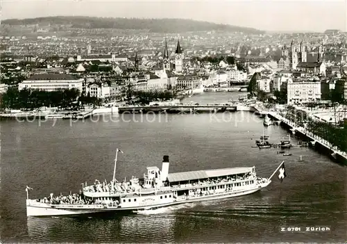 AK / Ansichtskarte  Dampfer_Seitenrad Zuerich 